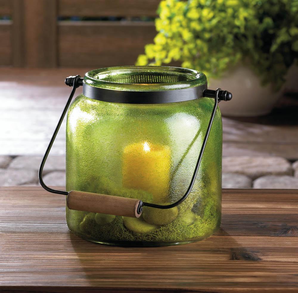 Green Jar Candle Lantern - UNQFurniture