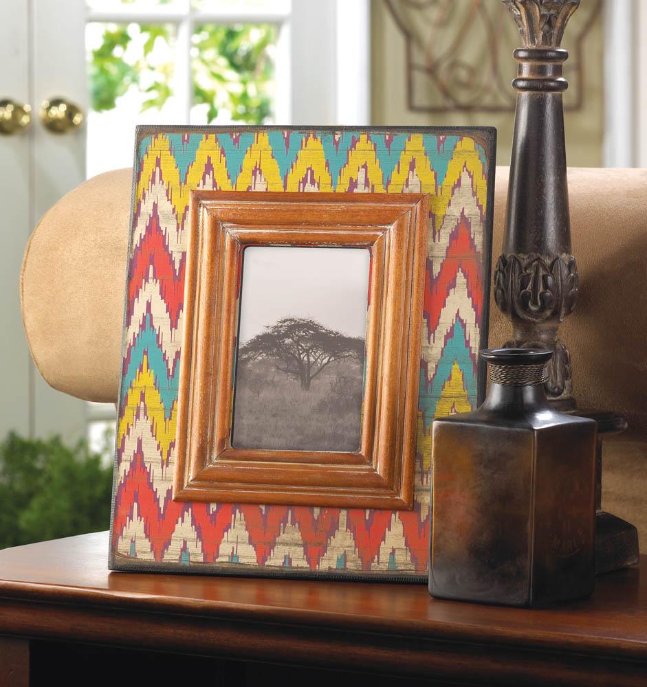 Ikat Chevron Wood Photo Frame 4 x 6 - UNQFurniture