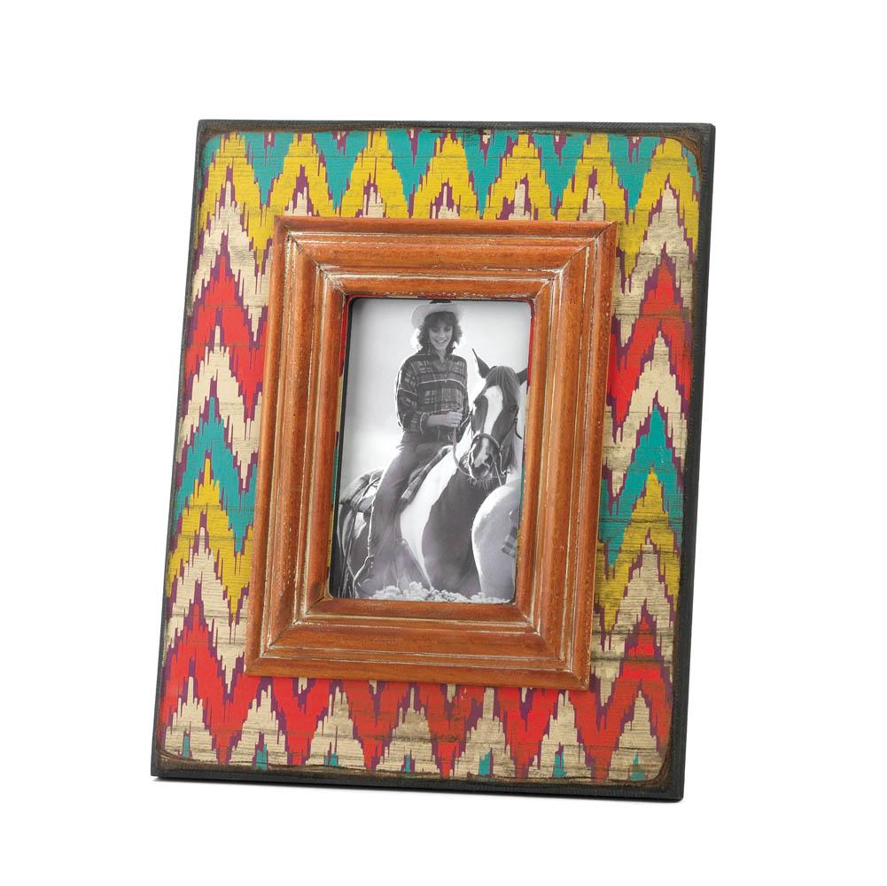 Ikat Chevron Wood Photo Frame 4 x 6 - UNQFurniture