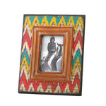 Ikat Chevron Wood Photo Frame 4 x 6 - UNQFurniture