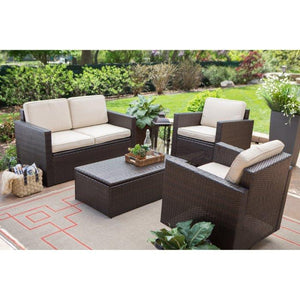 Berea Wicker 4 Piece Conversation Set with Storage