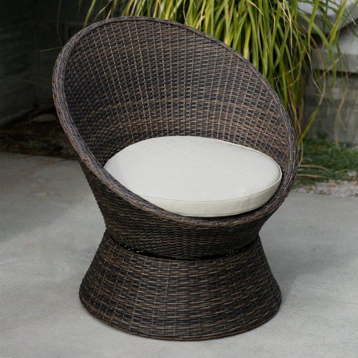 Laynee All Weather Wicker 3 Piece Patio Swivel Chairs and Side Table Set