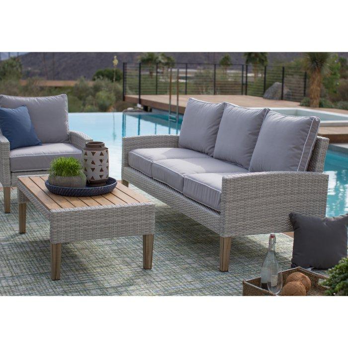 Clermont All Weather Wicker 4 Piece Patio Conversation Set