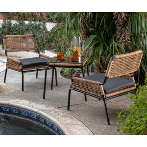 Olivia Wicker 3 Piece Outdoor Chat Set