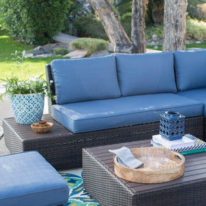 Luciana Bay All-Weather Wicker Loveseats with Cushions