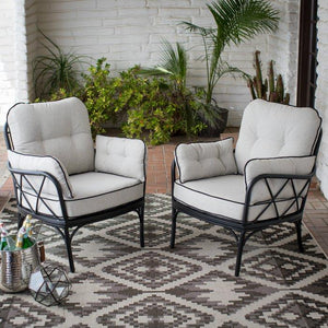 3-Piece Aluminum Deep Seating Patio Cuddle Chair Set