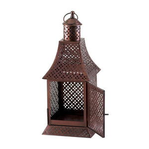 Labyrinth Pewter Lantern - UNQFurniture