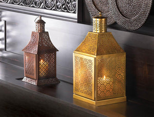 Labyrinth Pewter Lantern - UNQFurniture