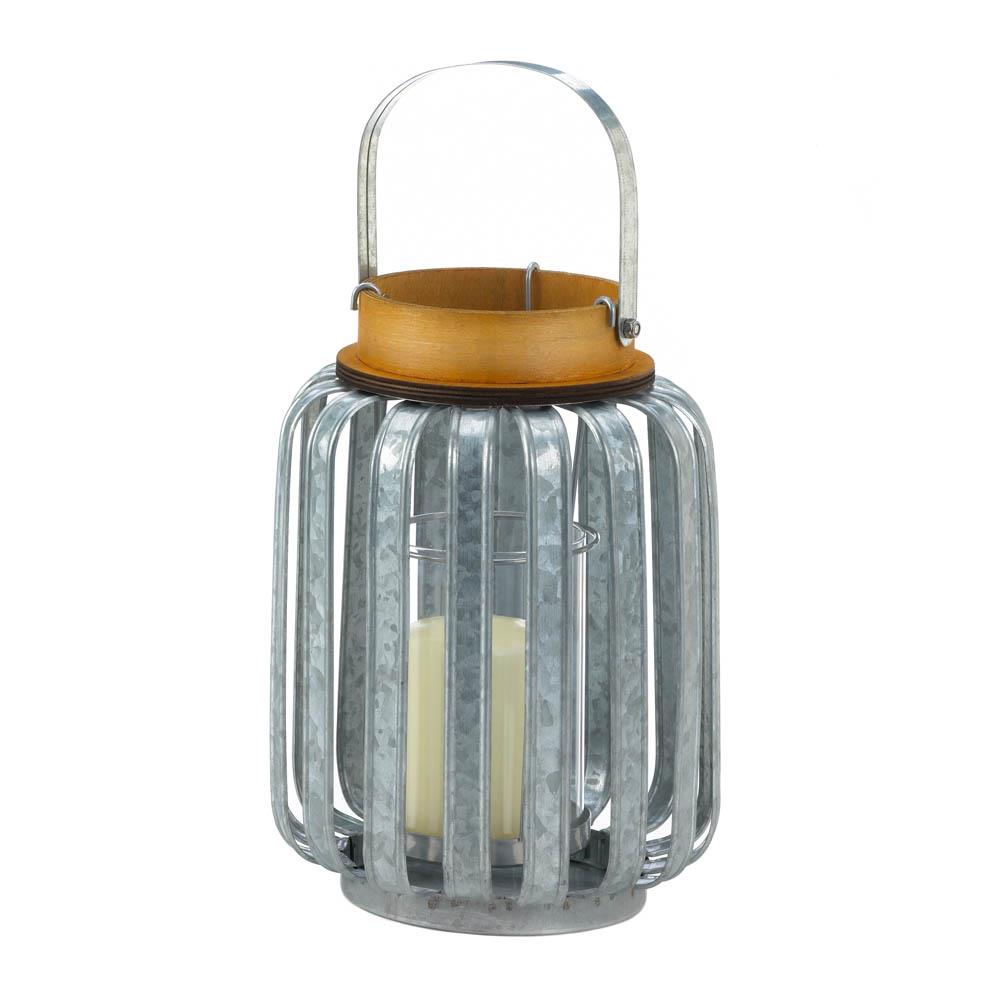 Large Galvanized Metal Lantern - UNQFurniture