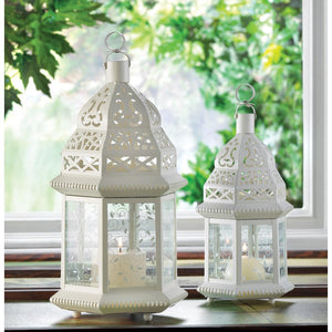 Large White Moroccan Lantern - UNQFurniture