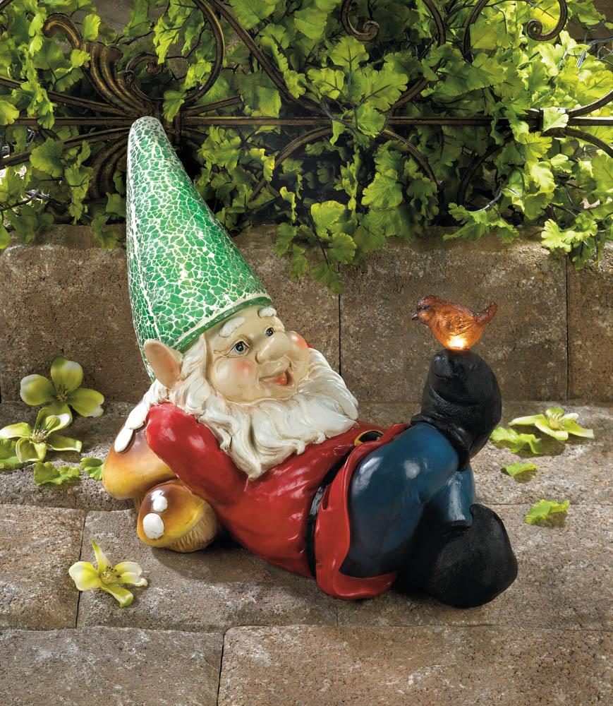 Lazy Gnome Solar Garden Statue - UNQFurniture