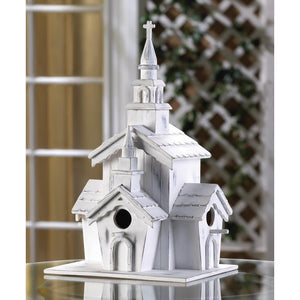 Little White Chapel Birdhouse - UNQFurniture