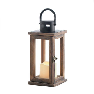 Lodge Wooden LED Candle Lantern - UNQFurniture