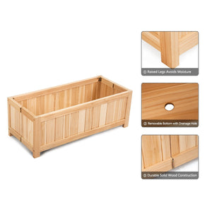 Patio Lawn Folding Garden Rectangle Wood Portable Planter Box