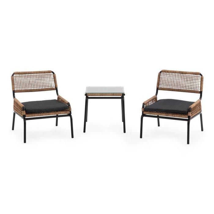 Olivia Wicker 3 Piece Outdoor Chat Set