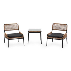 Olivia Wicker 3 Piece Outdoor Chat Set