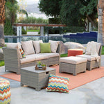 South Isle All-Weather Wicker Natural Outdoor Conversation Set