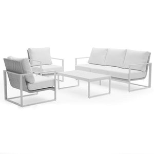 Glam Ava 4pc Aluminum Sunbrella Cushioned Conversation Set