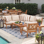 Brighton Outdoor Wood Conversation Sectional Set