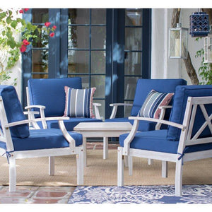 Brighton Beach Wood 5 Piece Deep Seating Conversation Set