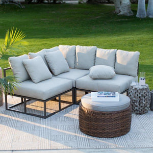 Bonaire Aluminum 3 Piece Outdoor Sectional Sofa Set