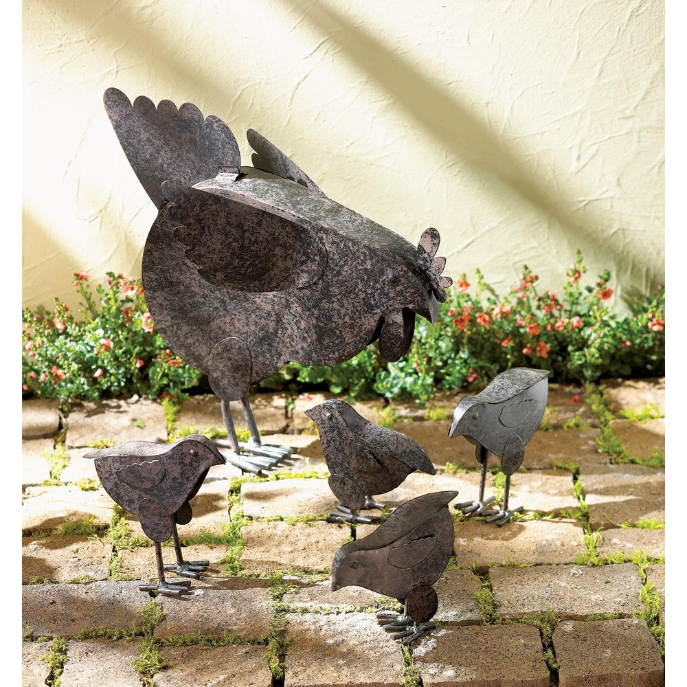 Metal Chicken Sculptures - UNQFurniture