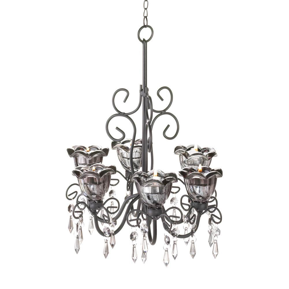 Midnight Blooms Black Chandelier - UNQFurniture