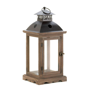 Monticello Wood Lantern (L) - UNQFurniture