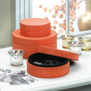 Orange Keepsake Boxes Trio - UNQFurniture