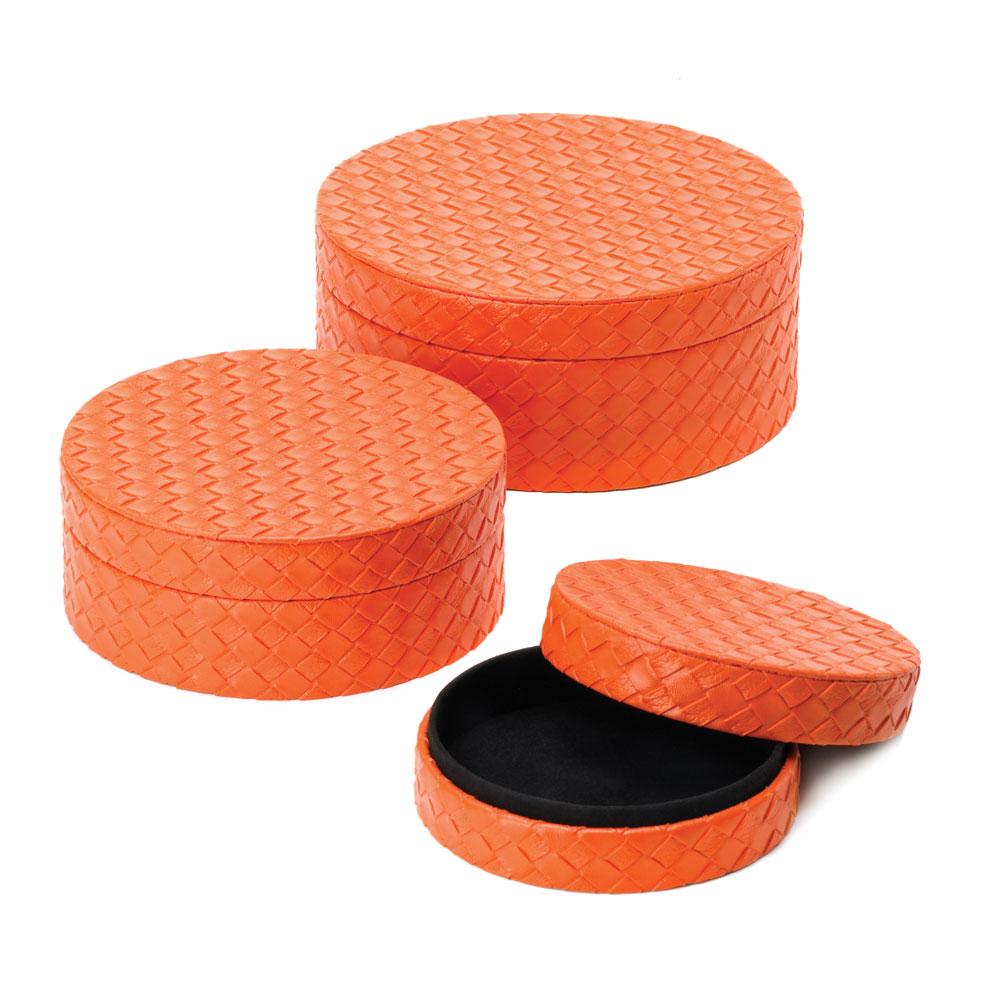 Orange Keepsake Boxes Trio - UNQFurniture