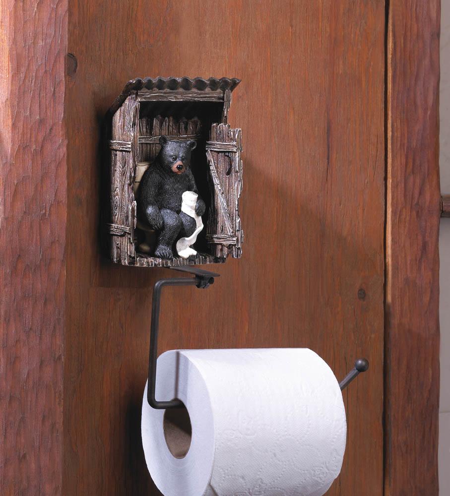 Outhouse Bear Toilet Paper Holder - UNQFurniture