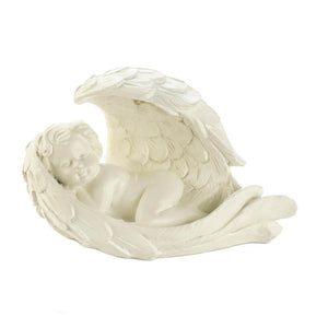 Peaceful Solar Cherub Figurine - UNQFurniture