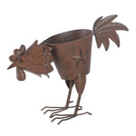 Pecking Rooster Iron Planter - UNQFurniture