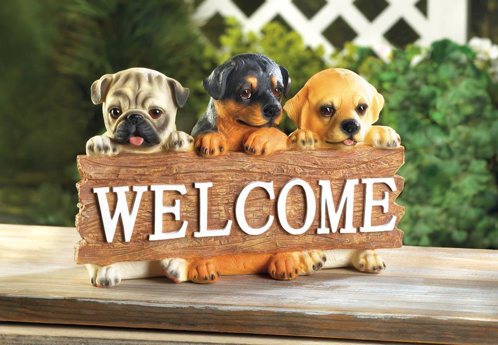 Puppy Dog Welcome Plaque - UNQFurniture