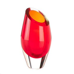 Red Cut Glass Vase - UNQFurniture