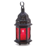 Red Glass Moroccan Lantern - UNQFurniture