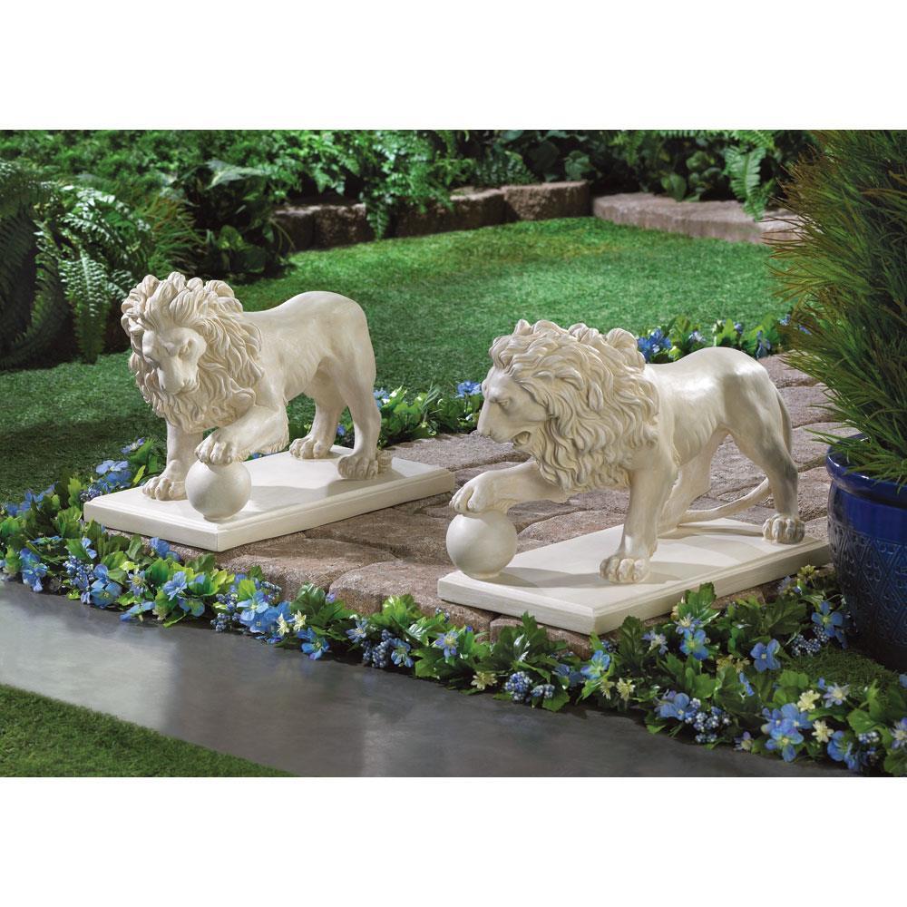 Regal Outdoor Lion Statues - UNQFurniture