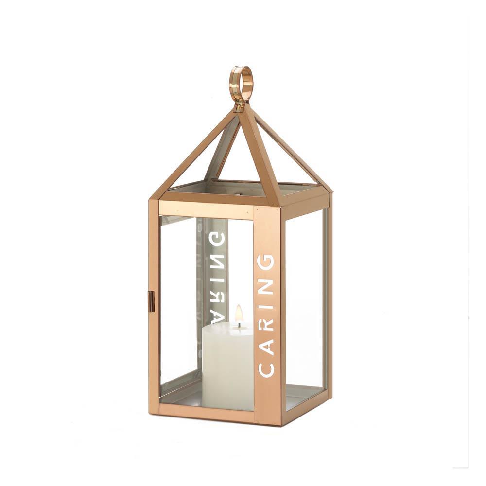 Rose Metal Frame Caring Lantern - UNQFurniture