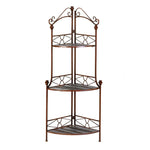 Rustic Corner Bakers Rack - UNQFurniture