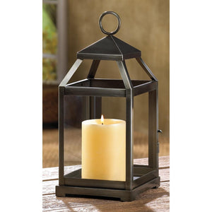 Rustic Silver Contemporary Candle Lantern - UNQFurniture