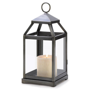 Rustic Silver Contemporary Candle Lantern - UNQFurniture