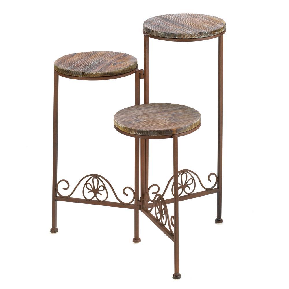 Rustic Triple Planter Stand - UNQFurniture