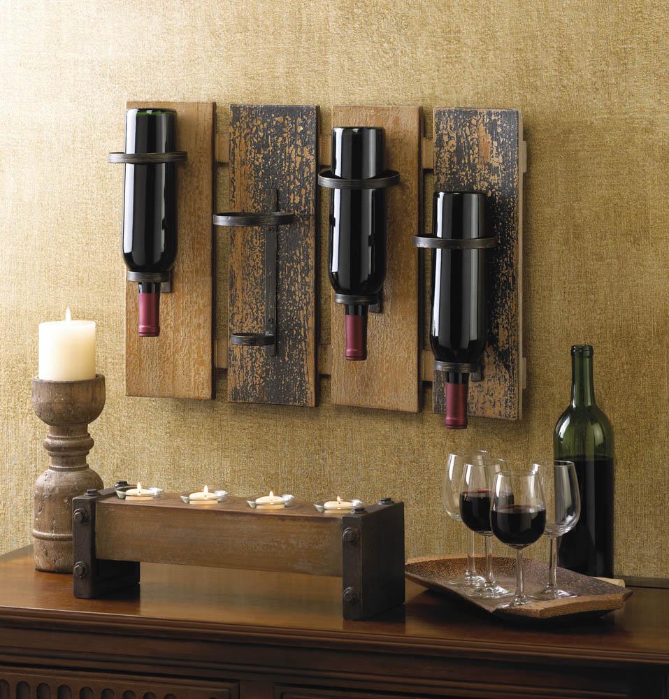 Rustic Wall Mounted Wine Rack - UNQFurniture