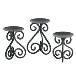 Scrollwork Candle Holders Stand Trio - UNQFurniture