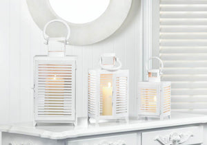 Small White Horizon Lantern - UNQFurniture