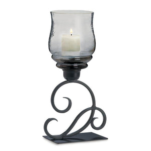 Smoked Glass Cursive Candle Stand - UNQFurniture