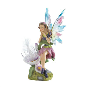 Solar Fairy With Flower Statue - UNQFurniture