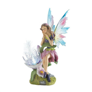 Solar Fairy With Flower Statue - UNQFurniture