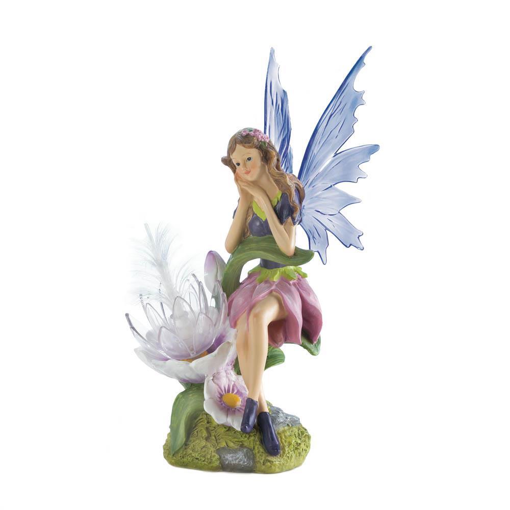 Solar Fairy With Flower Statue - UNQFurniture