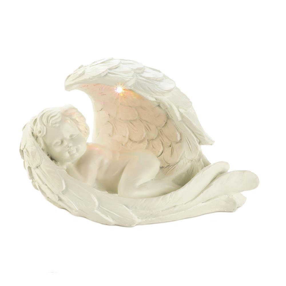 Peaceful Solar Cherub Figurine - UNQFurniture